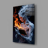 Flaming Wisdom Glass Wall Art