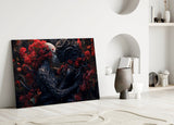 Dark Romance Blossoms Glass Wall Art
