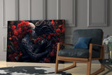 Dark Romance Blossoms Glass Wall Art