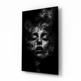 Smoke Portrait Glass Wall Art