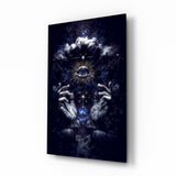 Cosmic Hands Reveal All Glass Wall Art