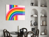 Colorful Rainbow Stripes Glass Wall Art