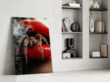 Smoky Spider on Red Glass Wall Art