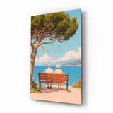 Couple's Serenity Tableau en verre - 72x46 cm
