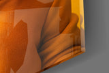 Cool Cat in Orange Coat Glass Wall Art