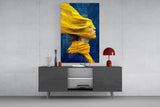 Ethereal Yellow Veil Glass Wall Art
