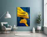 Ethereal Yellow Veil Glass Wall Art