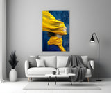 Ethereal Yellow Veil Glass Wall Art