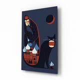 Tableau en verre Chat mystique et architecte - 72x46 cm