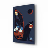 Mystic Cat and Architect Glass Wall Art