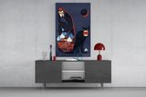 Mystic Cat and Architect Glass Wall Art