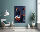 Mystic Cat and Architect Glass Wall Art