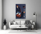 Mystic Cat and Architect Glass Wall Art