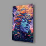 Mystic Mushroom Dreamscape Glass Wall Art