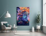 Mystic Mushroom Dreamscape Glass Wall Art