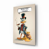 Money Talks Glass Wall Art