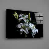 Elegant Lily Bloom Glass Wall Art