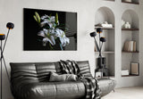 Elegant Lily Bloom Glass Wall Art