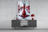 Elegant Chess Masterpiece Glass Wall Art