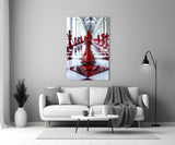 Elegant Chess Masterpiece Glass Wall Art