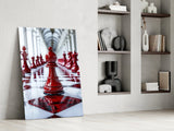 Elegant Chess Masterpiece Glass Wall Art