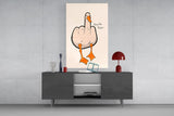 Duck You Middle Finger Glass Wall Art