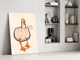 Duck You Middle Finger Glass Wall Art