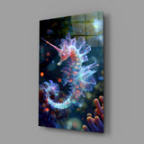 Glowing Sea Dragon Glass Wall Art