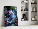 Glowing Sea Dragon Glass Wall Art