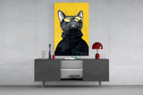 Cool Cat in Shades Glass Wall Art