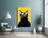 Cool Cat in Shades Glass Wall Art