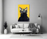 Cool Cat in Shades Glass Wall Art