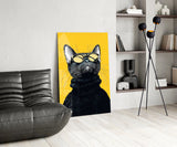 Cool Cat in Shades Glass Wall Art