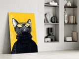 Cool Cat in Shades Glass Wall Art