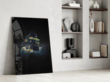 Galactic Horse in Space Glass Wall Art