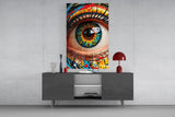 Vibrant Eye Abstract Glass Wall Art