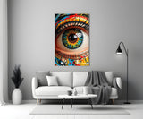Vibrant Eye Abstract Glass Wall Art