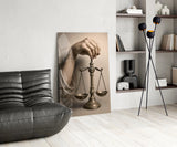 Justice Balance Hand Glass Wall Art