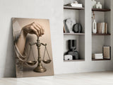 Justice Balance Hand Glass Wall Art