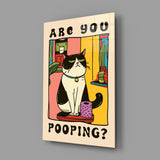 Grumpy Cat Pooping Glass Wall Art