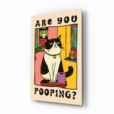 Grumpy Cat Pooping Glass Wall Art