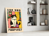 Grumpy Cat Pooping Glass Wall Art
