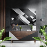 Shapes Brushed Aluminum Dibond Wall Art - 60x39 cm