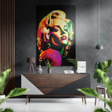 Regenbogen-Neon-Pop-Blondine Gebürstetes Aluminium-Dibond Wandbild - 60x39 cm