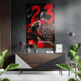 Graffiti Red 23 Jersey Back View Brushed Aluminum Dibond Wall Art - 60x39 cm