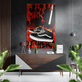 Skate-Sneaker im Schachbrettmuster Gebürstetes Aluminium-Dibond Wandbild - 60x39 cm