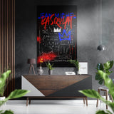 Graffiti de couronne à la craie noire tableau mural en aluminium brossé Dibond - 60x39 cm