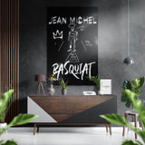 White Chalk Stick Figure Brushed Aluminum Dibond Wall Art - 60x39 cm