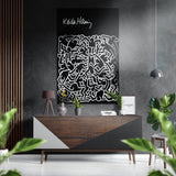Keith Haring Wandbild auf gebürstetem Aluminium-Dibond - 60x39 cm