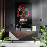 Skull in Colors Wandbild auf gebürstetem Aluminium-Dibond - 60x39 cm